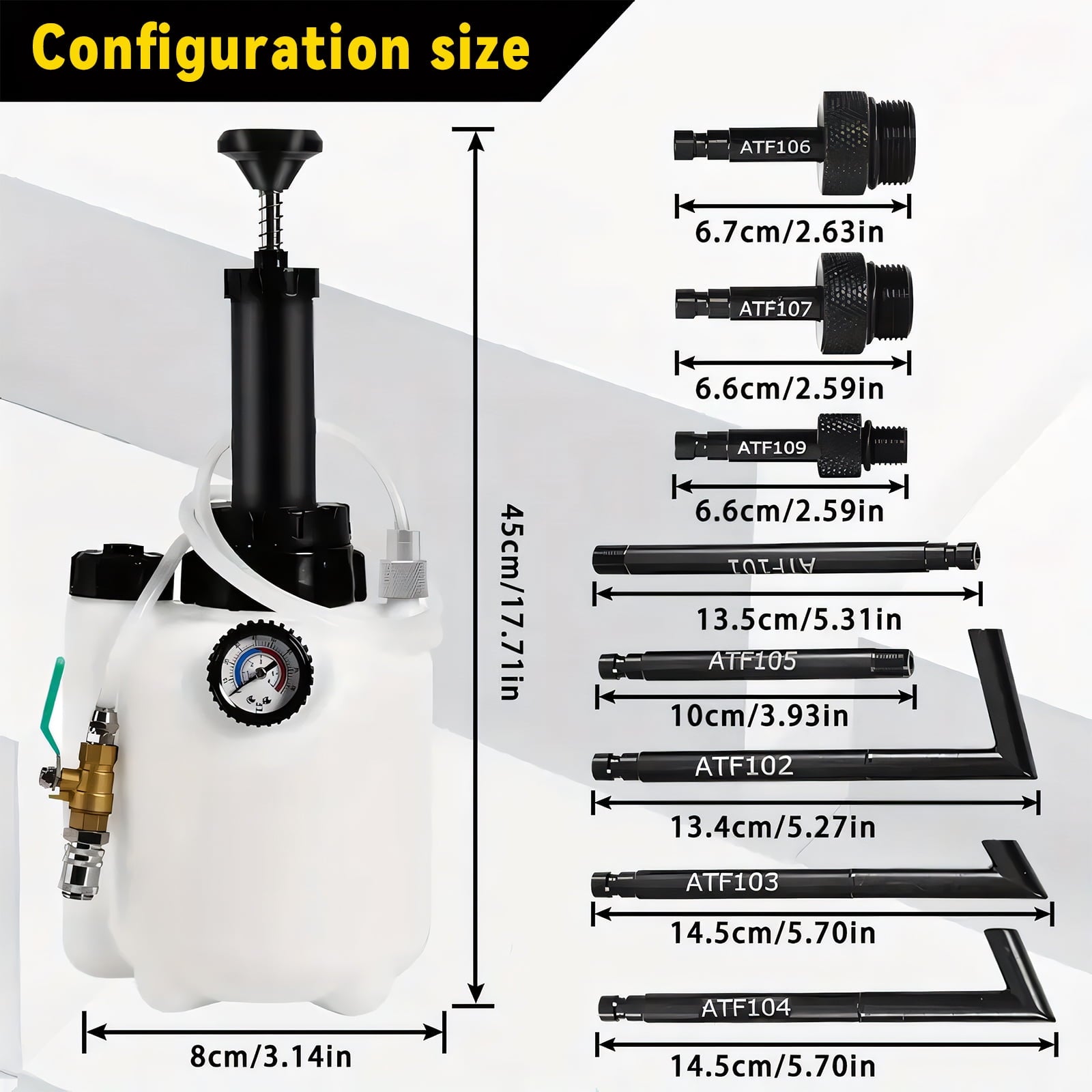 3L Transmission Fluid Pump Manual Oil Transfer Pump Fluid Transfer Pump Oil Filling Filler System Tool Extractor Tool Kit with Adapters