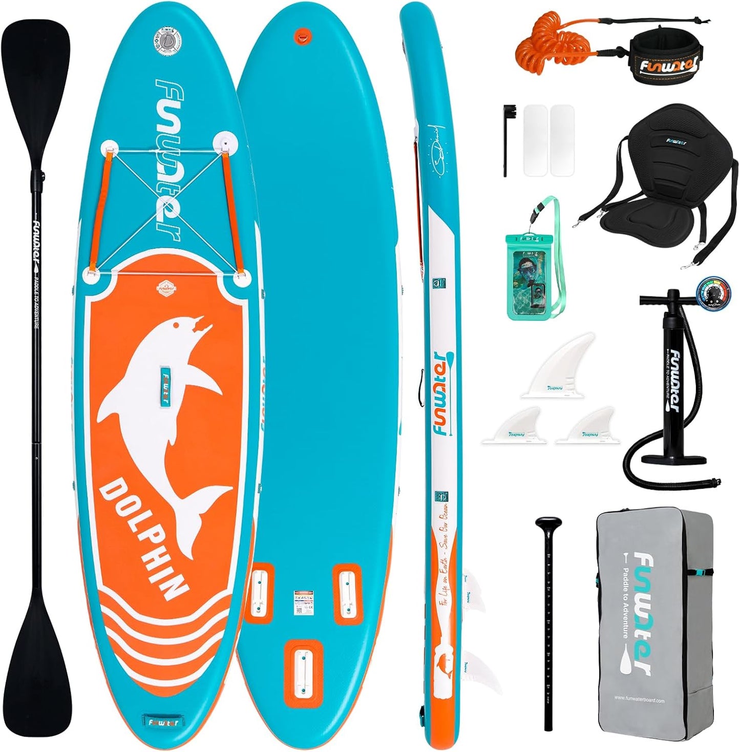 Inflatable Stand Up Paddle Board with Premium SUP Paddleboard Accessories, Anti-Slip EVA Deck, 11'/10'6'' Paddle Boards for Adults & Youth of All Skill Levels