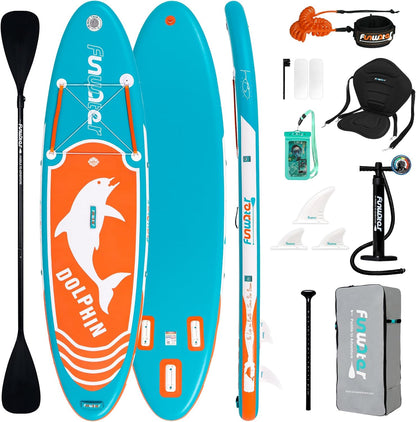 Inflatable Stand Up Paddle Board with Premium SUP Paddleboard Accessories, Anti-Slip EVA Deck, 11'/10'6'' Paddle Boards for Adults & Youth of All Skill Levels