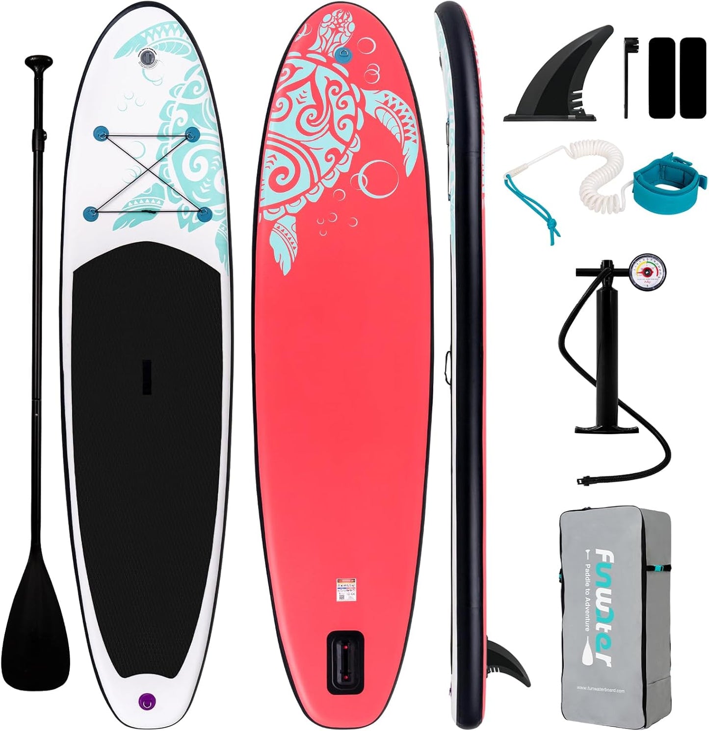 Inflatable Stand Up Paddle Board with Premium SUP Paddleboard Accessories, Anti-Slip EVA Deck, 11'/10'6'' Paddle Boards for Adults & Youth of All Skill Levels