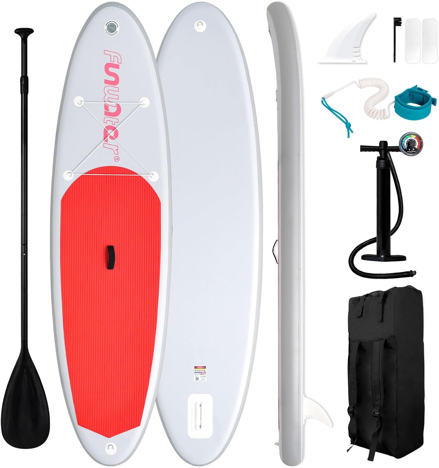 Inflatable Stand Up Paddle Board with Premium SUP Paddleboard Accessories, Anti-Slip EVA Deck, 11'/10'6'' Paddle Boards for Adults & Youth of All Skill Levels