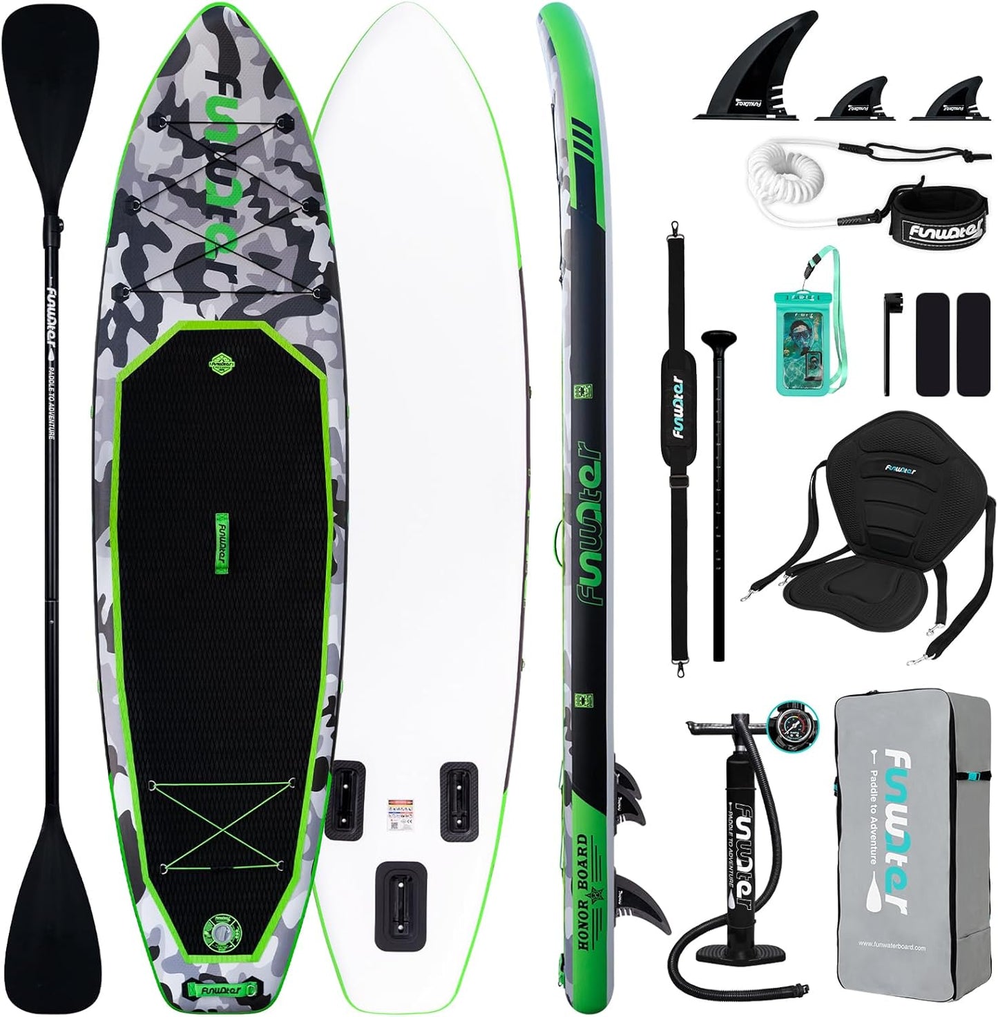 Inflatable Stand Up Paddle Board with Premium SUP Paddleboard Accessories, Anti-Slip EVA Deck, 11'/10'6'' Paddle Boards for Adults & Youth of All Skill Levels