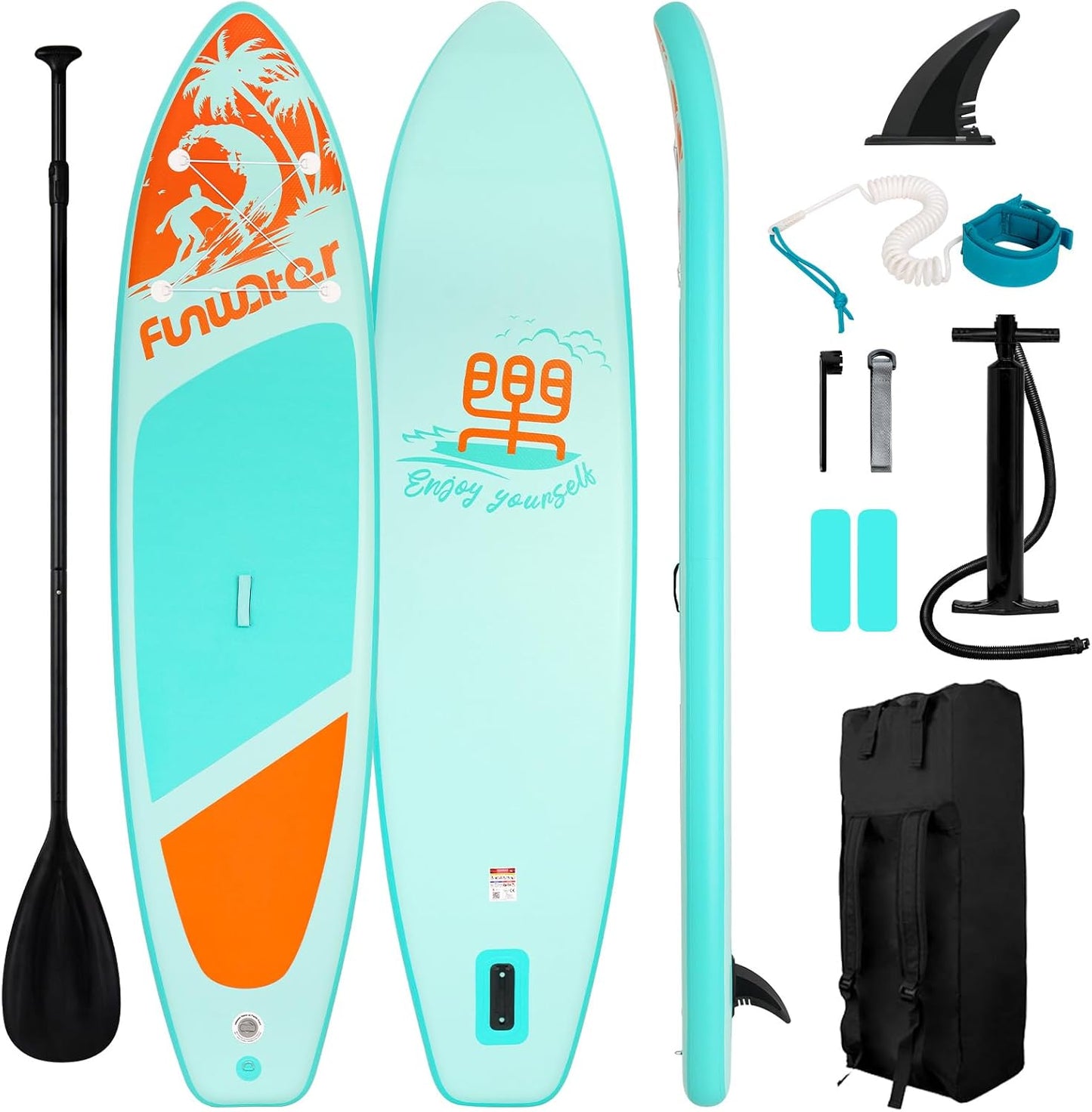 Inflatable Stand Up Paddle Board with Premium SUP Paddleboard Accessories, Anti-Slip EVA Deck, 11'/10'6'' Paddle Boards for Adults & Youth of All Skill Levels