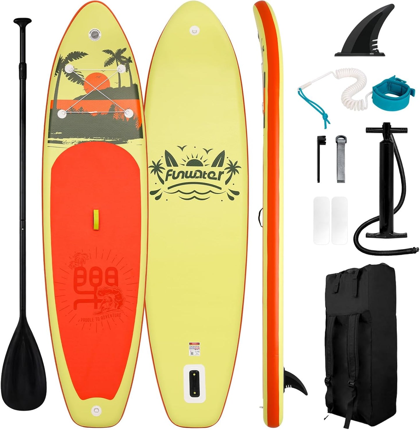 Inflatable Stand Up Paddle Board with Premium SUP Paddleboard Accessories, Anti-Slip EVA Deck, 11'/10'6'' Paddle Boards for Adults & Youth of All Skill Levels