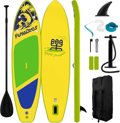 Inflatable Stand Up Paddle Board with Premium SUP Paddleboard Accessories, Anti-Slip EVA Deck, 11'/10'6'' Paddle Boards for Adults & Youth of All Skill Levels