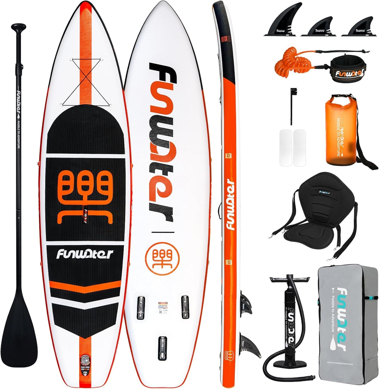 Inflatable Stand Up Paddle Board with Premium SUP Paddleboard Accessories, Anti-Slip EVA Deck, 11'/10'6'' Paddle Boards for Adults & Youth of All Skill Levels