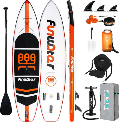 Inflatable Stand Up Paddle Board with Premium SUP Paddleboard Accessories, Anti-Slip EVA Deck, 11'/10'6'' Paddle Boards for Adults & Youth of All Skill Levels