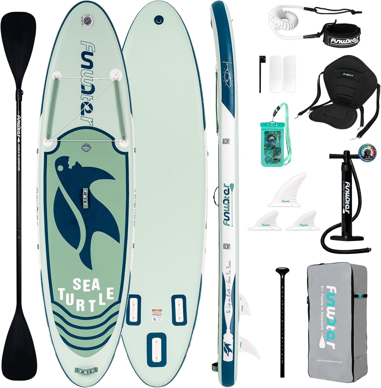 Inflatable Stand Up Paddle Board with Premium SUP Paddleboard Accessories, Anti-Slip EVA Deck, 11'/10'6'' Paddle Boards for Adults & Youth of All Skill Levels