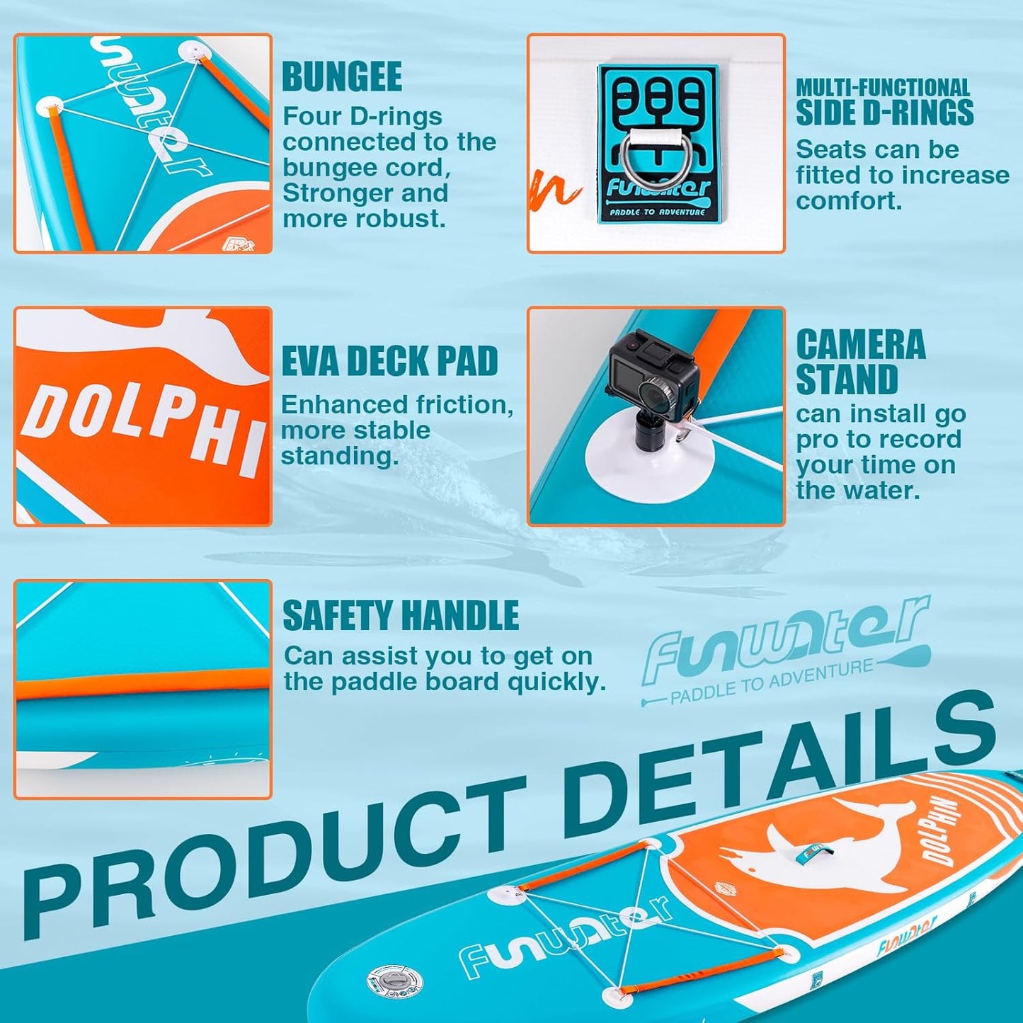 Inflatable Stand Up Paddle Board with Premium SUP Paddleboard Accessories, Anti-Slip EVA Deck, 11'/10'6'' Paddle Boards for Adults & Youth of All Skill Levels