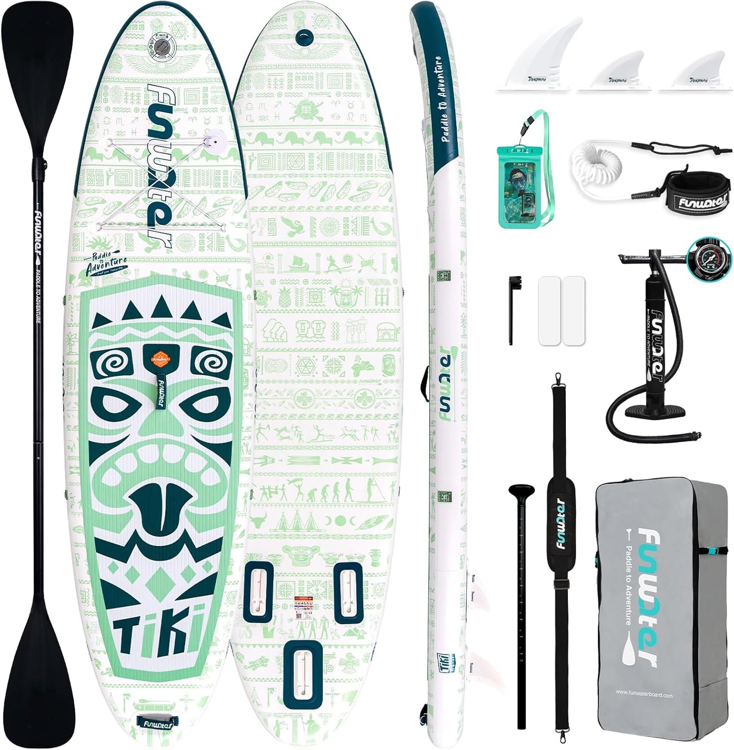 Inflatable Stand Up Paddle Board with Premium SUP Paddleboard Accessories, Anti-Slip EVA Deck, 11'/10'6'' Paddle Boards for Adults & Youth of All Skill Levels