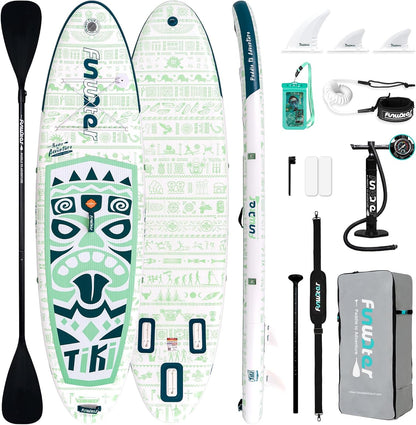 Inflatable Stand Up Paddle Board with Premium SUP Paddleboard Accessories, Anti-Slip EVA Deck, 11'/10'6'' Paddle Boards for Adults & Youth of All Skill Levels