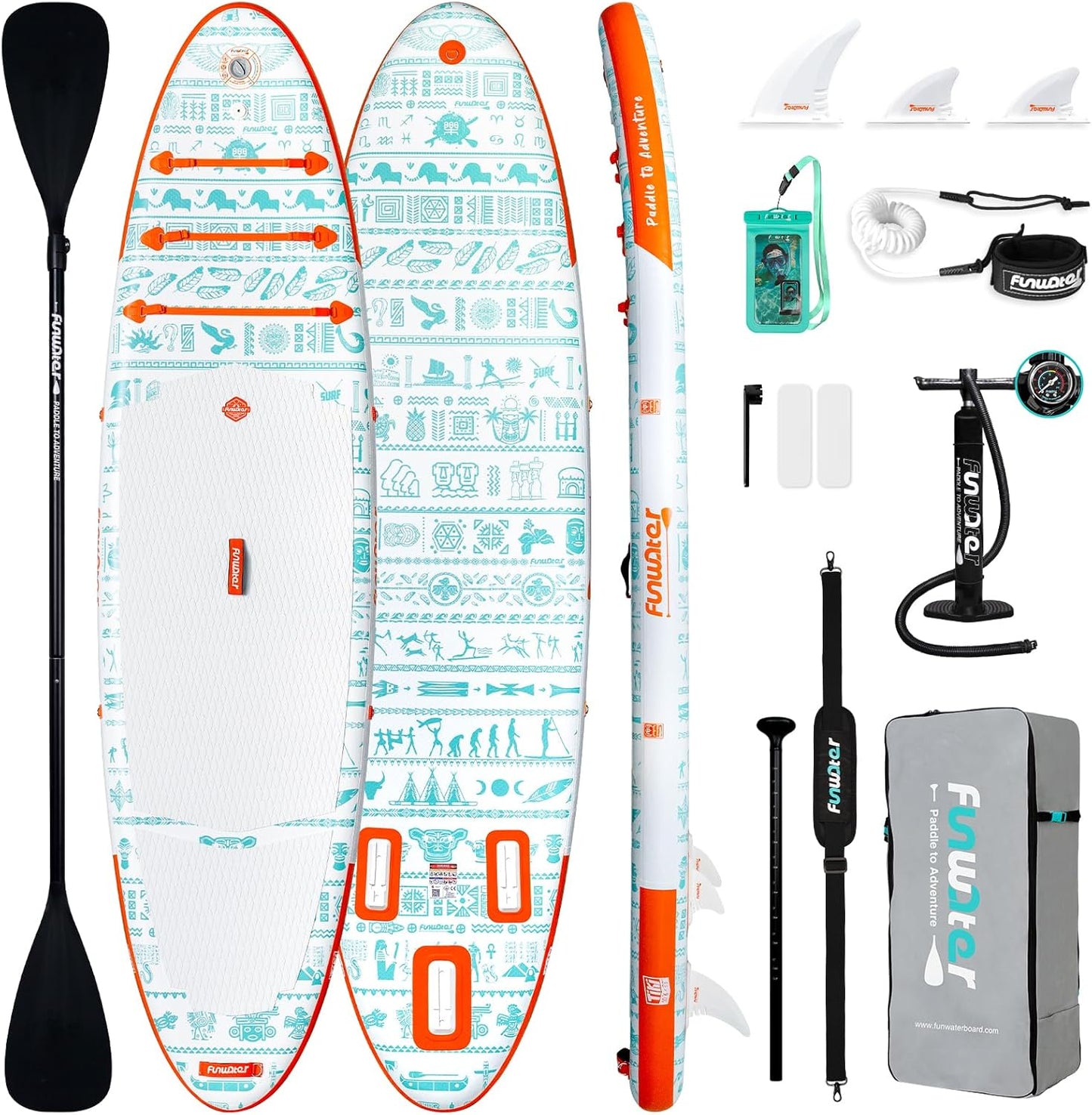 Inflatable Stand Up Paddle Board with Premium SUP Paddleboard Accessories, Anti-Slip EVA Deck, 11'/10'6'' Paddle Boards for Adults & Youth of All Skill Levels