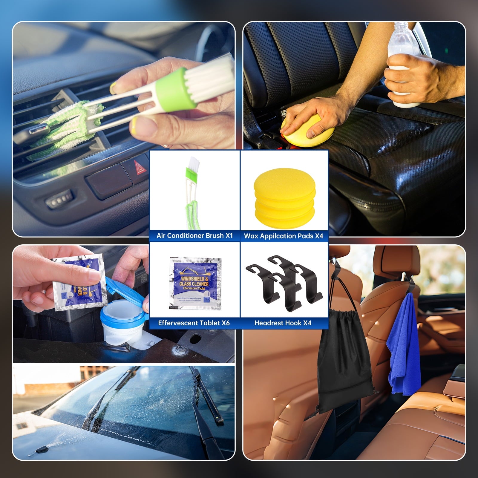 35Pcs Car Wash Detailing Kit Cleaning Kits with Foam Gun Sprayer  Brush Large Wash Mitt Towels Complete Interior Exterior Car Washing Supply S